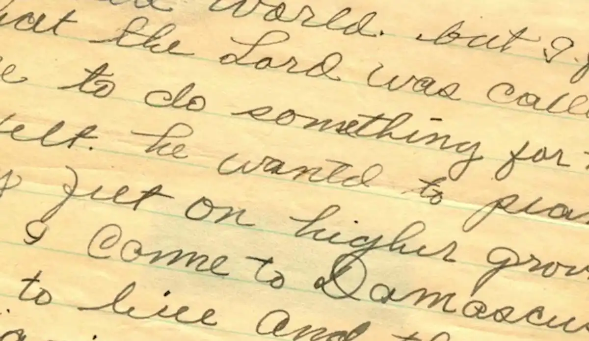 handwritten page from Lessie Henderson