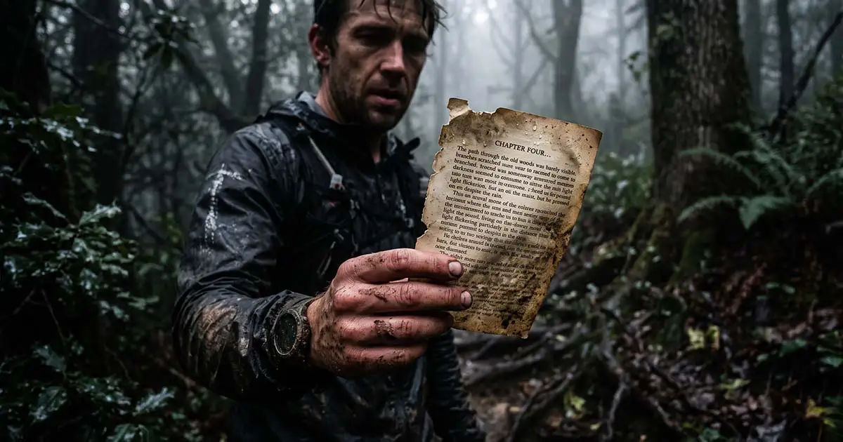 runner holding a torn page